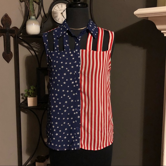 Xtaren Tops - Red White & Blue Top